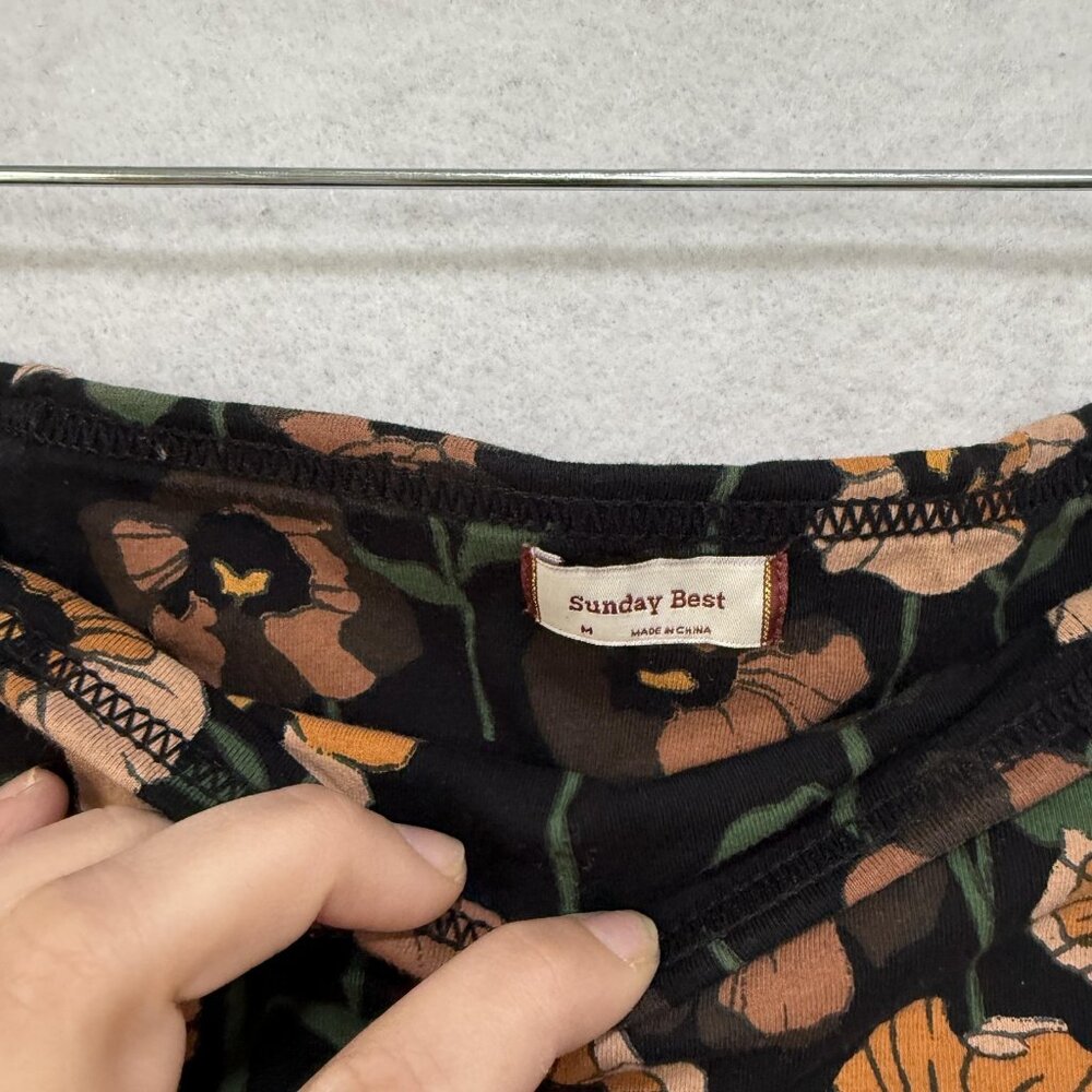 Sunday Best Leggings Womens Medium Floral Stretch High Rise Yoga Pants Athletic - Picture 2 of 7